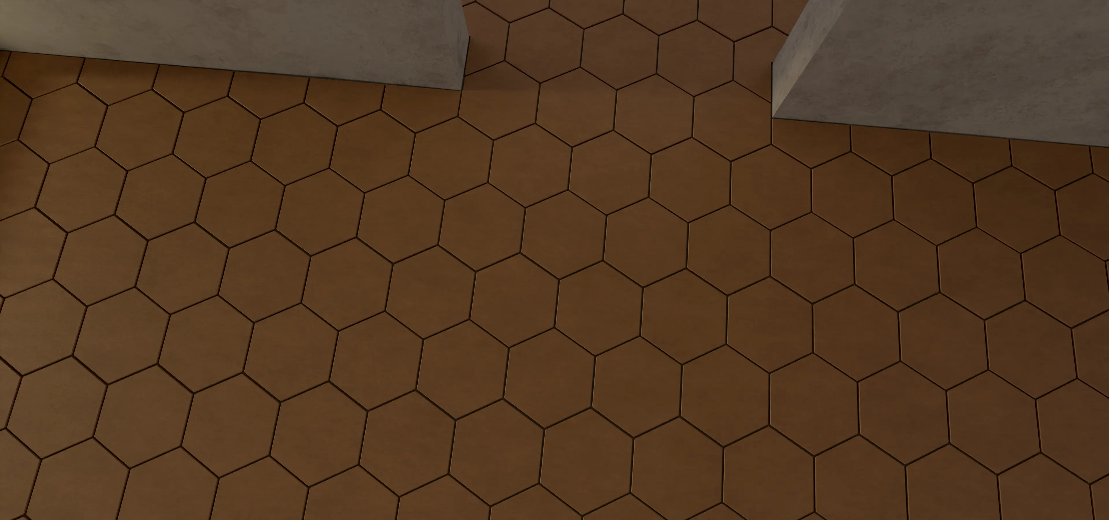 Exemple de calepinage carrelage avec plan de pose et coupes de rive.
